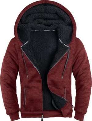 ZITY Men's Zip Up Hoodie Heavyweight Winter Sweatshirt Fleece Sherpa Lined Warm Jacket