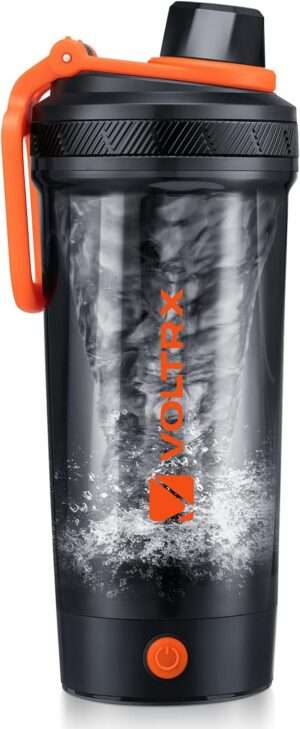 VOLTRX Electric Protein Shaker Bottle - USB Rechargeable Mixer Cup for Shakes and Meal Replacement