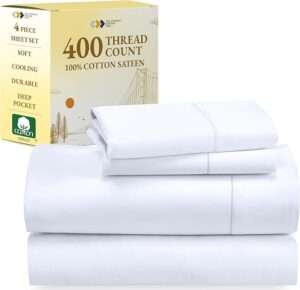 California Design Den King Size Sheets Set, Good Housekeeping Award Winner, 400 Thread Count