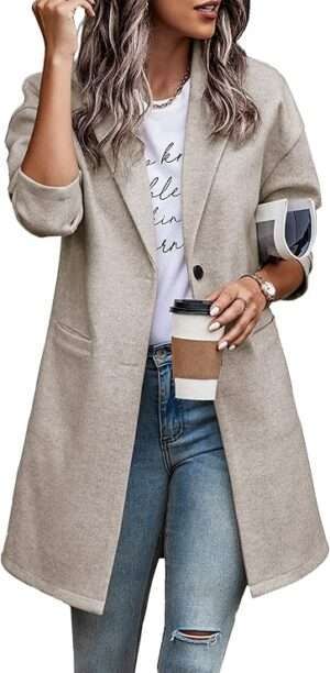 PRETTYGARDEN Women's 2024 Plaid Shacket Jacket Casual Button Wool Blend Winter Tartan Trench