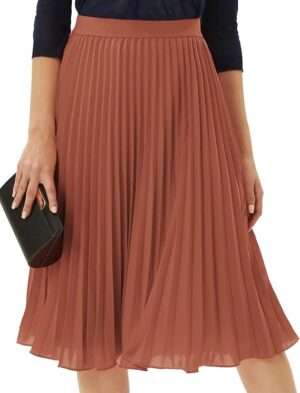 GRACE KARIN Women High Elastic Waist Pleated Chiffon Skirt Midi