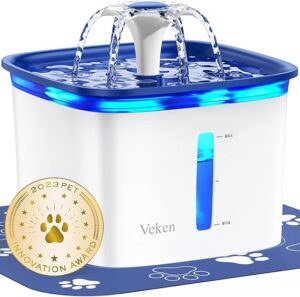Veken 95oz/2.8L Pet Fountain, Automatic Cat Water Fountain Dog Water