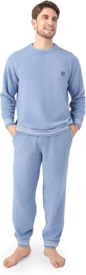 DAVID ARCHY Mens Fleece Pajamas Set Soft Christmas Pajamas