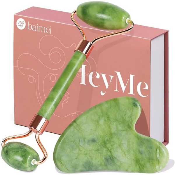 BAIMEI IcyMe Gua Sha & Jade Roller Facial Tools Face Roller and Gua