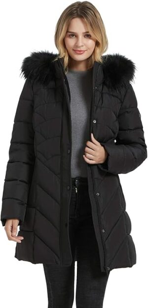 BINACL Women's Winter Warm Thicken Long Outwear Pockets Coat