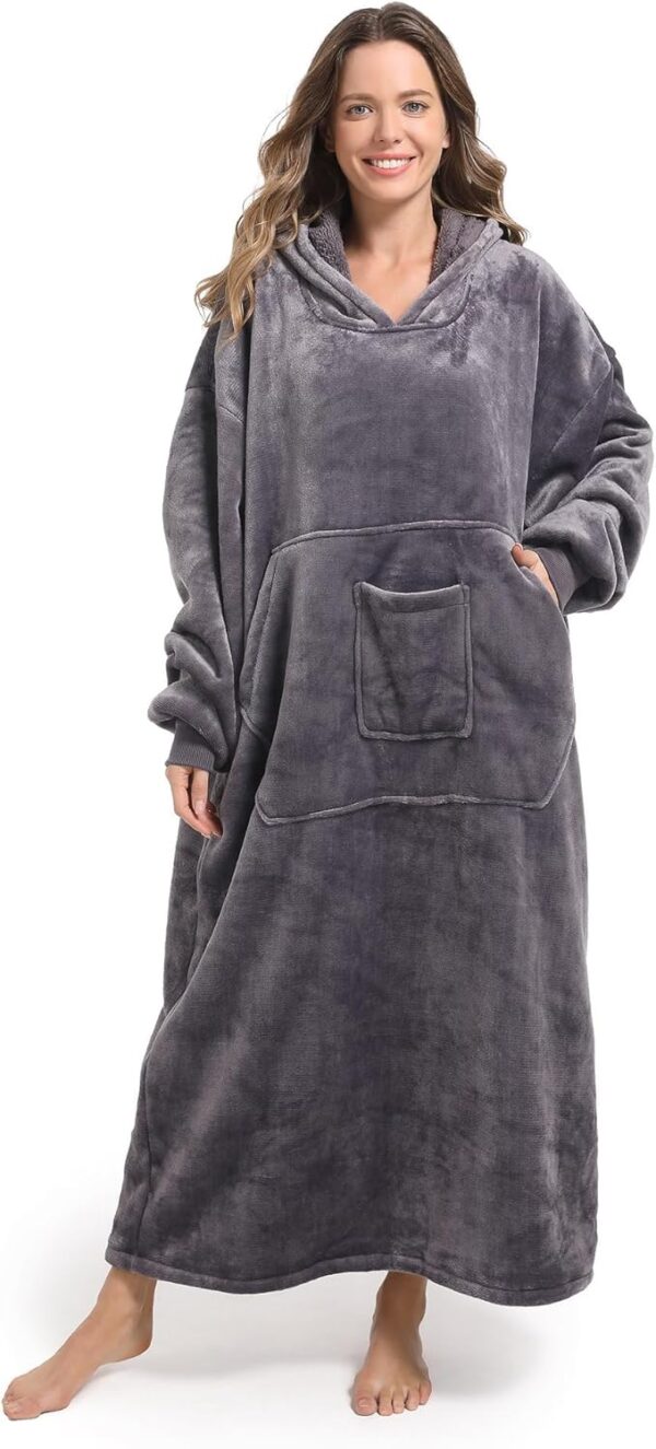 FUSSEDA Oversized Wearable Blanket Sweatshirt, Thick Warm Fleece