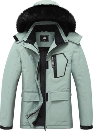 MOERDENG Women's Ski Jacket Waterproof Warm Winter Coat