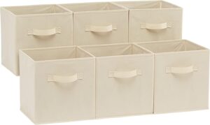 Amazon Basics Collapsible Fabric Storage Cubes Organizer with Handles,