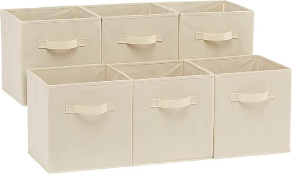 Amazon Basics Collapsible Fabric Storage Cubes Organizer with Handles,