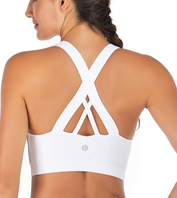 RUNNING GIRL Sports Bra for Women, Criss-Cross Back Padded Strappy