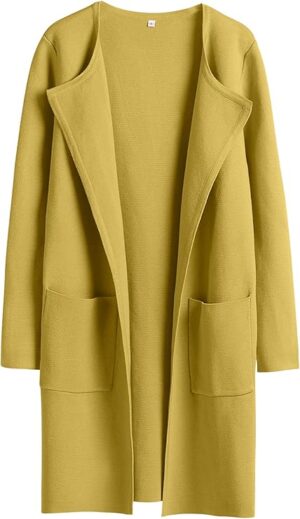 ANRABESS Women's Open Front Knit Lightweight Cardigan Casual Long Coatigan Sweater Lady