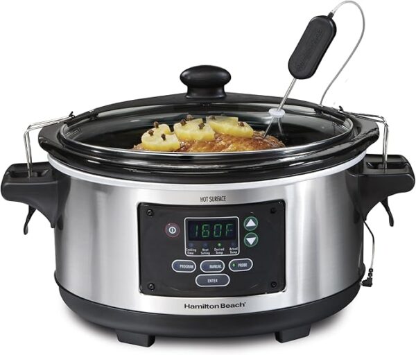 Hamilton Beach Portable 6 Quart Digital Programmable Slow Cooker Loc