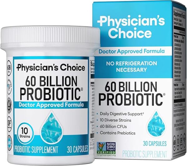 Physician's Choice Probiotics 60 Billion CFU - 10 Strains + Organic