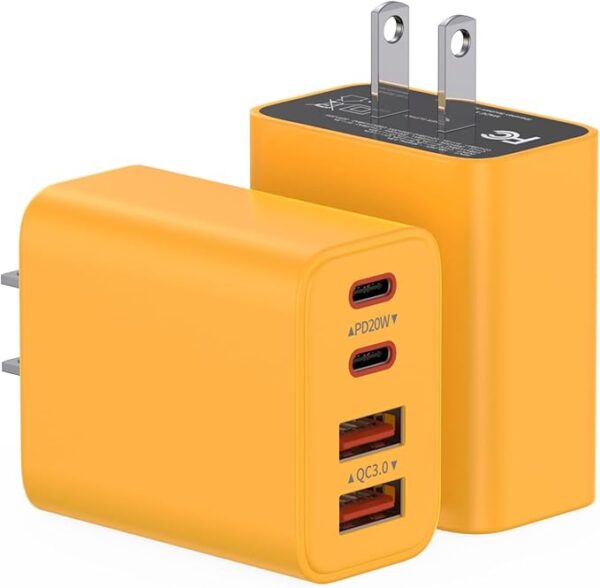 USB C Charger Block, [2Pack] 40W USB C Wall Charger, 4Port PD Fast