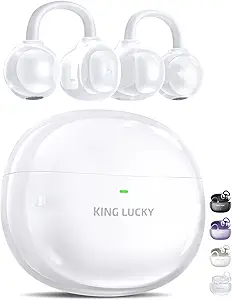 King Lucky Clip on Earbuds Open Ear Wireless Bluetooth 5.4 Headphones