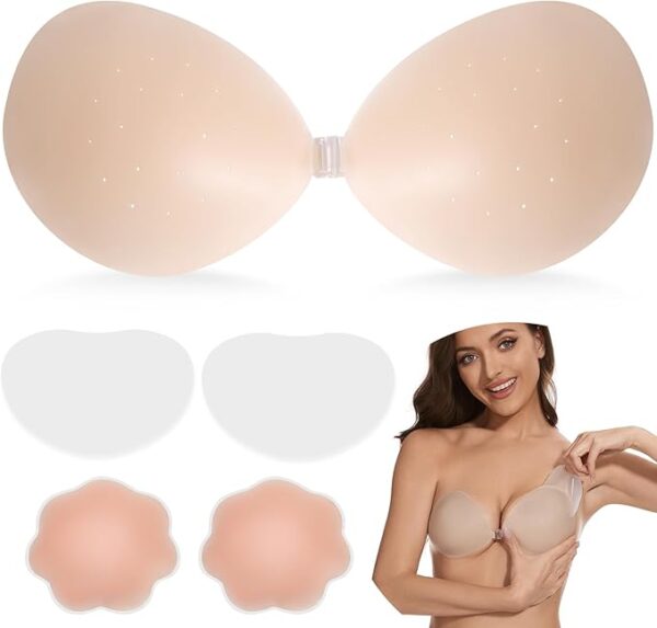 2024AirHole Sticky Bra Breathable Cool Adhesive Silicone Strapless Bra