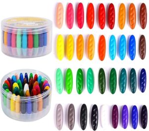Peanut Crayons for Kids 36 Colors Washable Toddler Crayons, Non-Toxic Baby