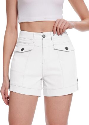 Cargo Shorts Women Mid Waist Summer Hiking Short with Pockets