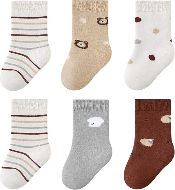 Belsmi Thick Baby Socks Kids Ankle Toddler Crew Socks with Grips Long