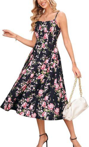 GRACE KARIN Women's Summer Floral Wedding Guest Dress Boho Beach