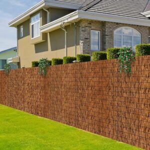 N6.4FT Bamboo Fencing atural Reed Fence,6FT X 1Privacy Reed Screening for