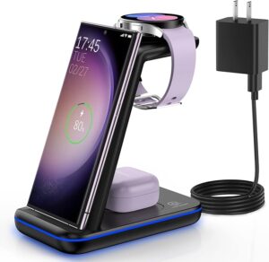 Wireless Charging Station for Samsung/Android, Fast Wireless Watch