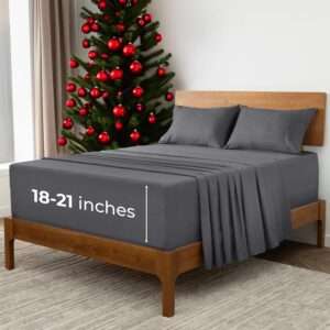 Mellanni Extra Deep Queen Sheets - 4 PC Iconic Collection Bedding