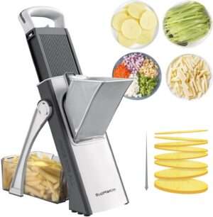 SupMaKin Upgrade Safe Mandoline Slicer for Kitchen, Chopper,Potato Slicer Fry Cutter,