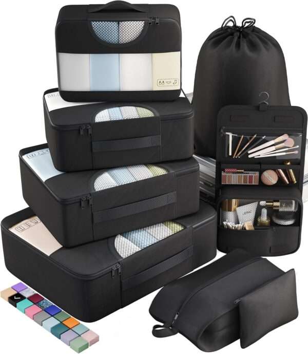 Veken 8 Set Packing Cubes for Travel Essentials, Suitcase Organizer Bags Set for Luggage