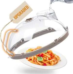Microwave Splatter Cover for Food, Upgraded Microwave Cover with Water Steamer