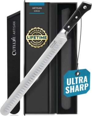 Cutluxe Slicing Carving Knife – 12" Brisket Knife, Meat Cutting and BBQ Knife